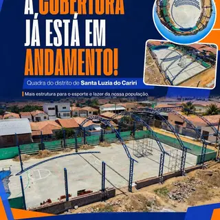 No  distrito de Santa Luzia do Cariri! A cobertura da  quadra poliesportiva já está em ...