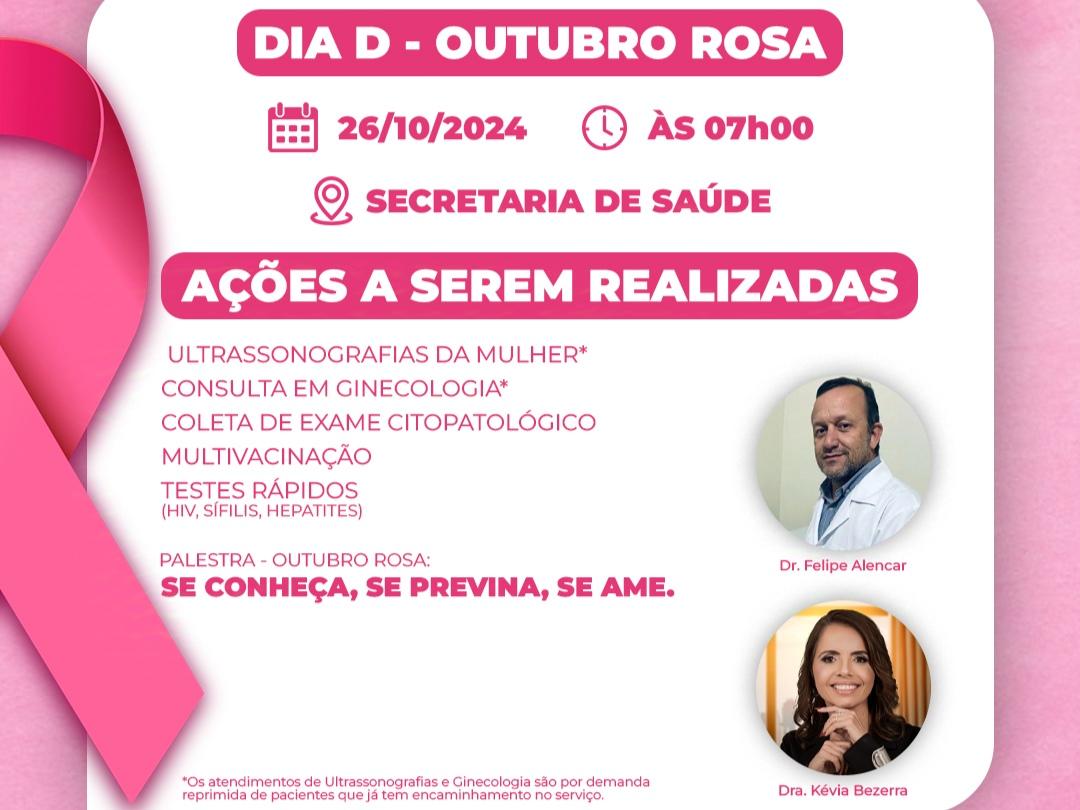 OUTUBRO ROSA: Secretaria de Saúde...