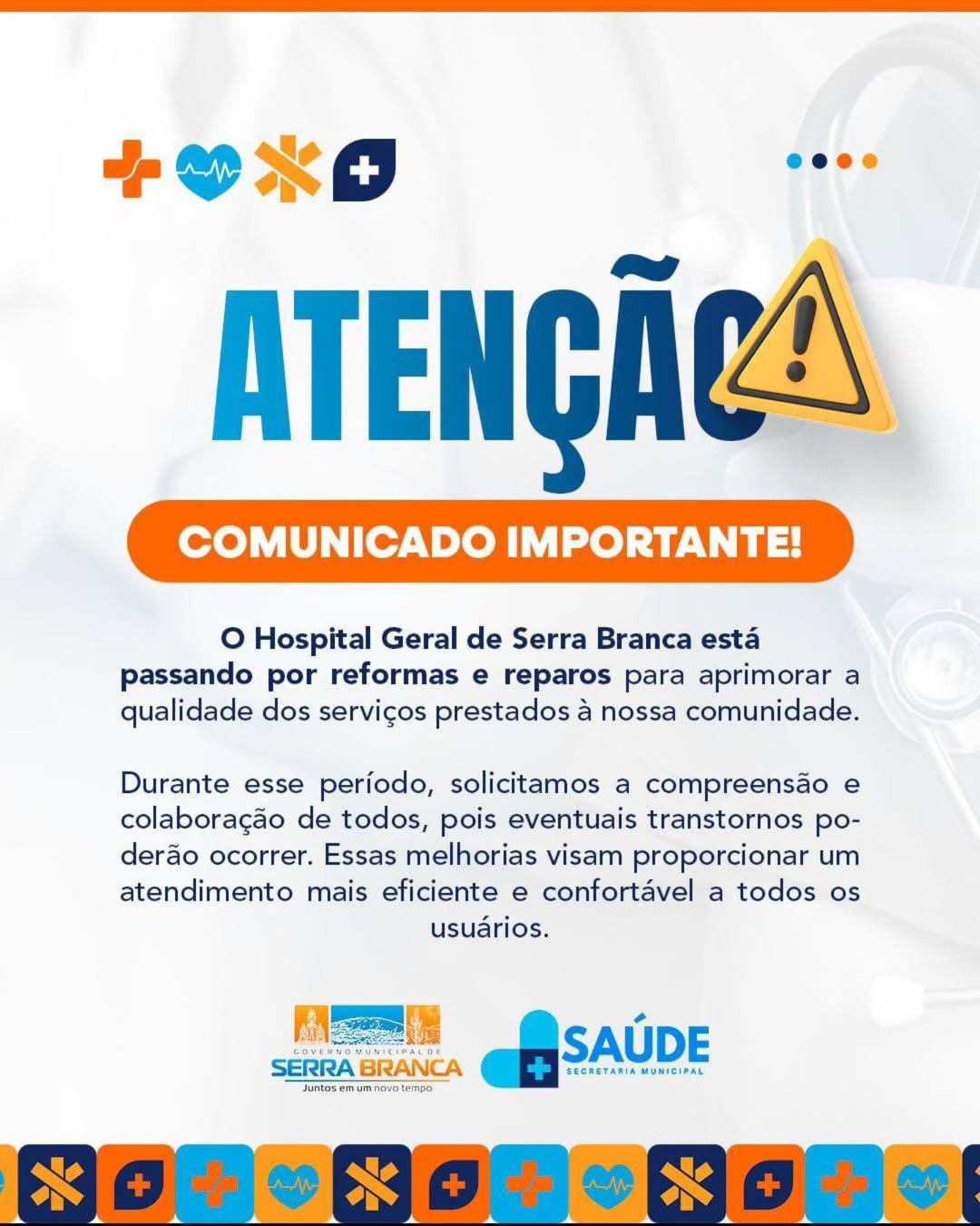 Hospital Geral de Serra Branca realiza reparos para melhoria do atendimento