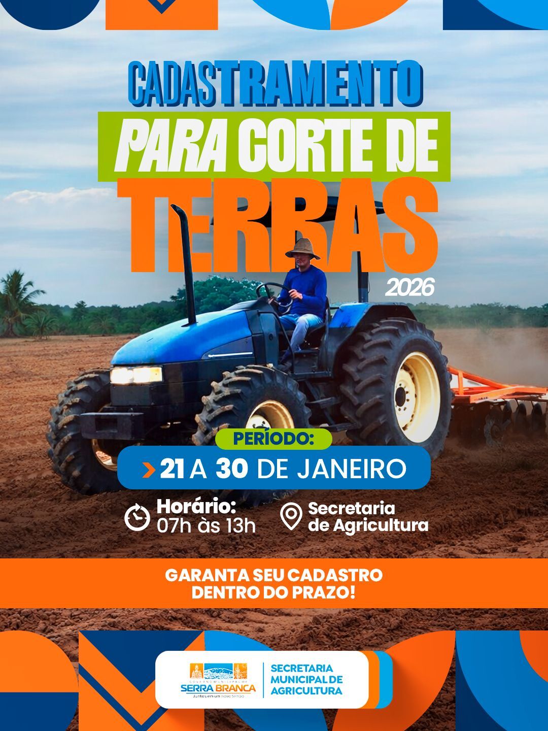 Corte de Terras 2026: Prefeitura de Serra Branca inicia cadastramento de produtores rurais